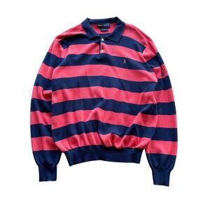 Vintage 90’s Polo Ralph Lauren Golf Striped Collared Sweatshirt